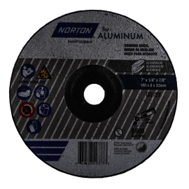 Norton® 7" X 1/4" X 7/8" For Aluminum 20 Grit Aluminum Oxide Type 27/42 Depressed Center Grinding Wheel