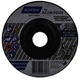 Norton® 4 1/2" X 1/8" X 7/8" For Aluminum 20 Grit Aluminum Oxide Type 27/42 Depressed Center Combination Wheel