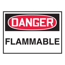 AccuformNMC™ 3 1/2" X 5" Black/Red/White Vinyl Chemical And Hazardous Safety Label "DANGER FLAMMABLE"