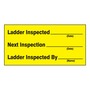 AccuformNMC™ 1 1/2" X 3" Black/Yellow Vinyl Construction Site Safety Label "LADDER INSPECTED ___ DATE NEXT INSPECTION ___ DATE LADDER INSPECTED BY ___ NAME"