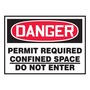 AccuformNMC™ 3 1/2" X 5" Black/Red/White Vinyl Confined Space Safety Label "DANGER PERMIT REQUIRED CONFINED SPACE DO NOT ENTER"