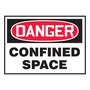 AccuformNMC™ 3 1/2" X 5" Black/Red/White Vinyl Confined Space Safety Label "DANGER CONFINED SPACE"