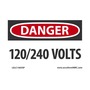 AccuformNMC™ 3 1/2" X 5" Black/Red/White Vinyl Electrical Safety Label "DANGER 120/240 VOLTS"