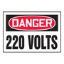 AccuformNMC™ 3 1/2" X 5" Black/Red/White Vinyl Electrical Safety Label "DANGER 220 VOLTS"
