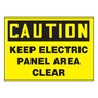 AccuformNMC™ 5" X 7" Black/Yellow Vinyl Electrical Safety Label "CAUTION KEEP ELECTRIC PANEL AREA CLEAR"