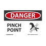AccuformNMC™ 1 1/2" X 3" Red/Black/White Vinyl Equipment Safety Label "DANGER PINCH POINT (With Graphic)"