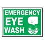 AccuformNMC™ 3 1/2" X 5" Green/White Vinyl First Aid Safety Label "EMERGENCY EYE WASH (With Graphic)"