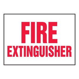 AccuformNMC™ 3 1/2" X 5" Red/White Vinyl Fire Safety Label "Fire Extinguisher"