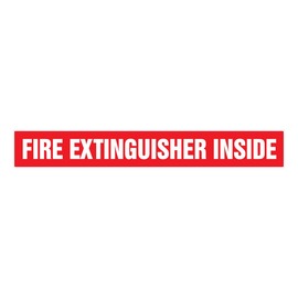 AccuformNMC™ 2" X 14" Red/White Vinyl Fire Safety Label "FIRE EXTINGUISHER INSIDE"