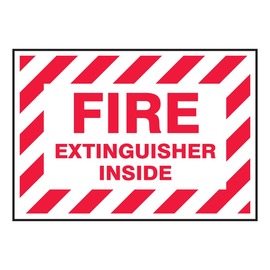 AccuformNMC™ 5" X 7" Red/White Vinyl Fire Safety Label "FIRE EXTINGUISHER INSIDE"