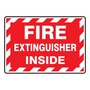 AccuformNMC™ 3 1/2" X 5" Red/White Vinyl Fire Safety Label "FIRE EXTINGUISHER INSIDE"
