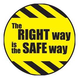 AccuformNMC™ 2 1/4" Black/Yellow Vinyl Hard Hat/Helmet Decal "THE RIGHT WAY IS THE SAFE WAY"
