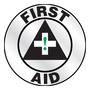 AccuformNMC™ 2 1/4" Black/Green/Gray Reflective Sheet Hard Hat/Helmet Decal "FIRST AID (With Graphic)"