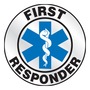 AccuformNMC™ 2 1/4" Black/Blue/Gray Reflective Sheet Hard Hat/Helmet Decal "FIRST RESPONDER (With Graphic)"
