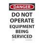 AccuformNMC™ 7" X 5" Black/Red/White Vinyl Lockout/Tagout Safety Label "DANGER DO NOT OPERATE EQUIPMENT BEING SERVICED"
