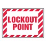 AccuformNMC™ 3 1/2" X 5" Red/White Vinyl Lockout/Tagout Safety Label "LOCKOUT POINT"