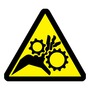 AccuformNMC™ 2" Black/Yellow Vinyl ISO Safety Label "WARNING GEAR ENTANGLEMENT HAZARD (Graphic Only)"