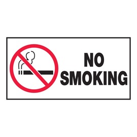 AccuformNMC™ 1 1/2" X 3" Red/Black/White Vinyl Smoking Control Safety Label "NO SMOKING (With Graphic)"