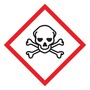 AccuformNMC™ 1" X 1" Red/Black/White Paper GHS Label "SKULL & CROSSBONES (Graphic Only)"