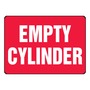 AccuformNMC™ 7" X 10" Red/White Dura-Vinyl™ Safety Sign "EMPTY CYLINDER"