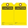 AccuformNMC™ 5 3/4" X 3 1/4" Black/Yellow RP-Plastic Safety Tag "CAUTION SIGNED BY:___DATE:___ (Blank)"