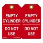 AccuformNMC™ 5 3/4" X 3 1/4" Red/White RP-Plastic Cylinder Status Tag "EMPTY CYLINDER DO NOT USE"