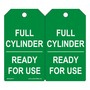 AccuformNMC™ 5 3/4" X 3 1/4" Green/White PF-Cardstock Cylinder Status Tag "FULL CYLINDER READY FOR USE"