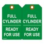 AccuformNMC™ 5 3/4" X 3 1/4" Green/White RP-Plastic Cylinder Status Tag "FULL CYLINDER READY FOR USE"