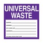 AccuformNMC™ 4" X 4" Purple/White Poly Hazardous Waste Label "UNIVERSAL WASTE..."
