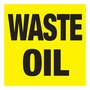 AccuformNMC™ 6" X 6" Black/Yellow Paper Drum And Container Identification Label "WASTE OIL"