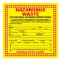 AccuformNMC™ 6" X 6" Black/Red/Yellow Poly Hazardous Waste Label "HAZARDOUS WASTE STATE AND FEDERAL LAW PROHIBITS IMPROPER DISPOSAL IF FOUND CONTACT THE NEAREST POLICE OR PUBLIC SAFETY AUTHORITY"