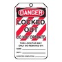 AccuformNMC™ 5 3/4" X 3 1/4" Black/Red/White RP-Plastic Lockout/Tagout Tag "DANGER LOCKED OUT DO NOT OPERATE THIS LOCK/TAG MAY ONLY BE REMOVED BY: NAME___DEPT.:___EXPECTED COMPLETION:___/DANGER THIS ENERGY SOURCE HAS BEEN LOCKED OUT!..."