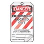 AccuformNMC™ 5 3/4" X 3 1/4" Black/Red/White HS-Laminate Lockout/Tagout Tag "DANGER EQUIPMENT LOCKED OUT THIS LOCK/TAG MAY ONLY BE REMOVED BY: NAME___DEPT.:___EXPECTED COMPLETION:___/DANGER THIS ENERGY SOURCE HAS BEEN LOCKED OUT!..."