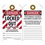 AccuformNMC™ 5 3/4" X 3 1/4" White/Black/Red RP-Plastic Lockout/Tagout Tag "DANGER LOCKED OUT DO NOT REMOVE THIS LOCK/TAG MAY ONLY BE REMOVED BY: NAME: ___/DANGER THIS ENERGY SOURCE HAS BEEN LOCKED OUT!..."