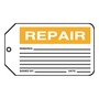 AccuformNMC™ 5 3/4" X 3 1/4" Black/Orange/White PF-Cardstock Safety Tag "REPAIR REMARKS:___SIGNED BY:___DATE:___"
