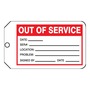 AccuformNMC™ 5 3/4" X 3 1/4" Black/Red/White PF-Cardstock Safety Tag "OUT OF SERVICE DATE: ____ SER#: ____ LOCATION: ____ PROBLEM: ____ SINGED BY ____ DATE ____"