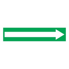 AccuformNMC™ 1 1/2" X 9 5/8" Green/White Vinyl Pipe Marker "(With Long Directional Arrow Pictogram)"