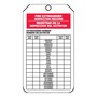 AccuformNMC™ 5 3/4" X 3 1/4" White/Black/Red RP-Plastic Fire Inspection Tag "FIRE EXTINGUISHER INSPECTION RECORD (Spanish Bilingual)"
