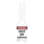 AccuformNMC™ 5 1/4" X 3 1/4" Black/Red/White Loop 'n Strap™ Polyethylene Equipment Status Tag "DANGER OUT OF SERVICE SIGNED BY:___DATE:___"