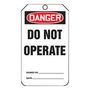 AccuformNMC™ 4 1/4" X 2 1/8" Black/Red/White PF-Cardstock Equipment Status Tag "DANGER DO NOT OPERATE SIGNED BY:___DATE:___/DANGER DO NOT REMOVE THIS TAG! TO DO SO WITHOUT AUTHORITY WILL MEAN DISCIPLINARY ACTION! IT IS HERE FOR A PURPOSE REMARKS:___"