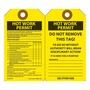 AccuformNMC™ 5 3/4" X 3 1/4" Black/Yellow RP-Plastic Hot Work Status Tag "HOT WORK PERMIT"
