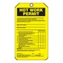 AccuformNMC™ 5 3/4" X 3 1/4" Black/Yellow PF-Cardstock Hot Work Status Tag "HOT WORK PERMIT"