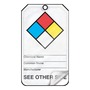 AccuformNMC™ 5 3/4" X 3 1/4" Red/Black/Blue/White/Yellow RP-Plastic Hazardous Material Tag "CHEMICAL NAME___COMMON NAME___MANUFACTURER___(With NFPA Graphic)"