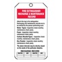 AccuformNMC™ 5 3/4" X 3 1/4" Black/Red/White PF-Cardstock Fire Inspection Tag "FIRE EXTINGUISHER RECHARGE AND MAINTENANCE RECORD"