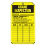 AccuformNMC™ 5 3/4" X 3 1/4" Black/Yellow PF-Cardstock Equipment Status Tag "CRANE INSPECTION CRANE NO:___.../DATE___BY___DAGE___BY___"