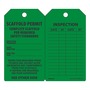 AccuformNMC™ 5 3/4" X 3 1/4" Black/Green PF-Cardstock Scaffold Status Tag "SCAFFOLD PERMIT COMPLETE SCAFFOLD PER REQUIRED SAFETY STANDARDS/INSPECTION DATE___BY___DAGE___BY___"