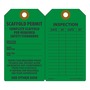 AccuformNMC™ 5 3/4" X 3 1/4" Black/Green RP-Plastic Scaffold Status Tag "SCAFFOLD PERMIT COMPLETE SCAFFOLD PER REQUIRED SAFETY STANDARDS/INSPECTION DATE___BY___DAGE___BY___"