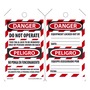 AccuformNMC™ 5 3/4" X 3 1/4" Black/Red/White HS-Laminate Lockout/Tagout Tag "DANGER DO NOT OPERATE THIS TAG & LOCK TO BE REMOVED ONLY BY PERSON SHOWN ON BACK/DANGER EQUIPMENT LOCKED OUT BY___DATE:___ (Spanish Bilingual)"