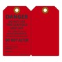 AccuformNMC™ 5 3/4" X 3 1/4" Black/Red RP-Plastic Scaffold Status Tag "DANGER DO NOT USE THIS SCAFFOLD KEEP OFF THIS SCAFFOLD IS BEING ERECTED, TAKEN DOWN OR HAS BEEN FOUND DEFECTIVE DO NOT ALTER DATE:___COMPETENT PERSON SIGNATURE:___COMMENTS___"