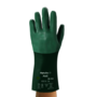 Ansell Size 10 Green AlphaTec®  12" Interlock Knit Lined 15 mil Neoprene Fully Coated Heavy Duty Chemical Resistant Gloves With Rough Finish And Gauntlet Cuff